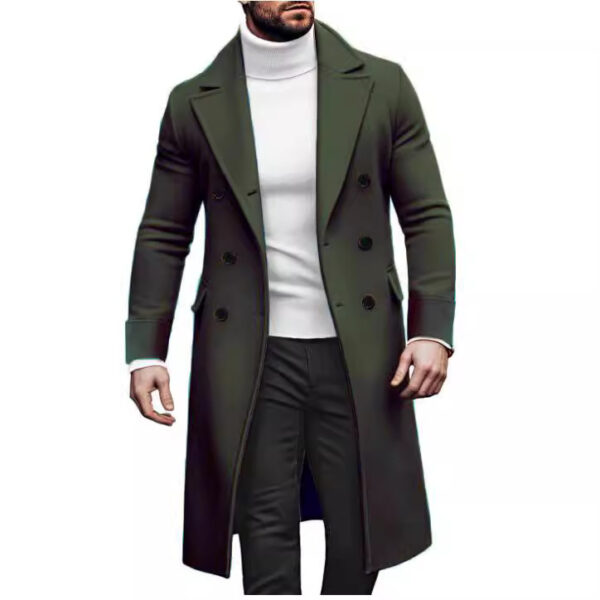Woolen Large Overcoat Male Double-breasted Coat - Image 6